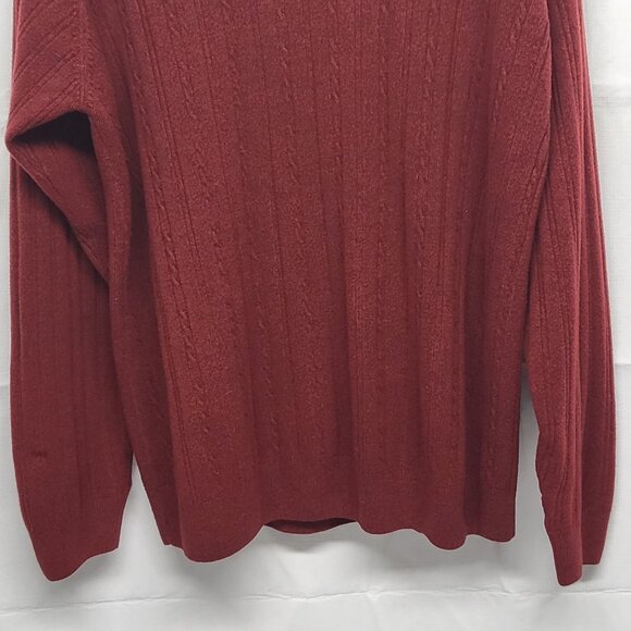 Vintage Dockers Mens Sweater Polo 3XLT Cable Knit Long Sleeve Collar Burgandy - Picture 3 of 12